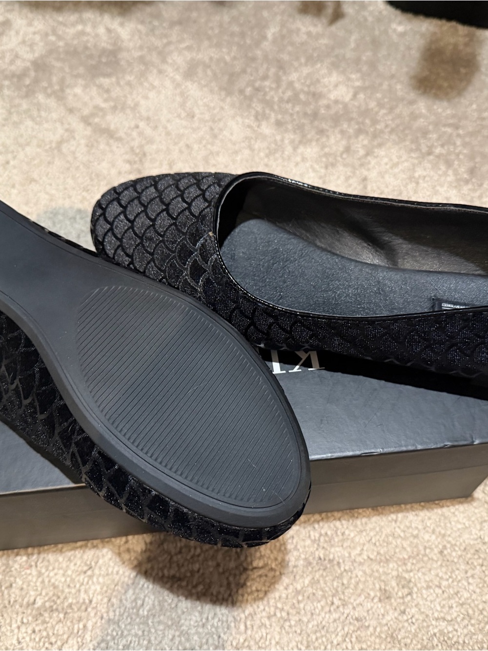 Killstar Black Scaled Mermaid Ballet Flats - Picture 2 of 4